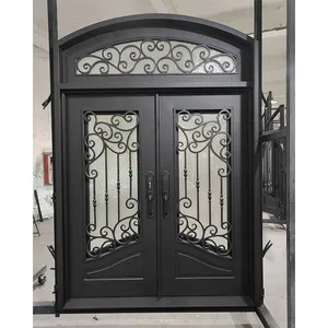 Puertas de entrada grandes delanteras para casas Diseños de puertas de hierro y acero