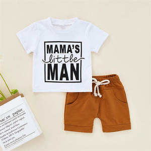 Conjuntos de Ropa para Niños Pequeños RTS, Ropa de Verano para Bebés, Ropa para Niños Pequeños con Estampado de Letras, Lista para Enviar - Product Image 2