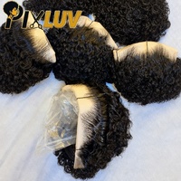 Perruques Pixie en gros, cheveux humains, bouclées afro, perruques Pixie en dentelle, couleur naturelle, perruque frontale sans colle, cheveux vietnamiens bruts