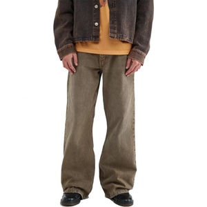 Jean ample évasé délavé style streetwear 100 % coton pour homme - Product Image 3