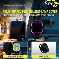 Pack de 2 barres lumineuses LED carrées 4D RGB à effet halo pour tout-terrain 4x4
