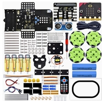 Microbit Roue Mnémotechnique Chariot Intelligent Omnidirectionnel Programmation Graphique Python Robot Compatible Lego Kit de Robotique