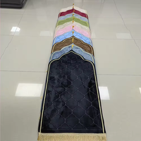 Tapis de prière musulman islamique en velours diamanté brillant antidérapant imprimé en 3D pour la décoration de la maison islamique