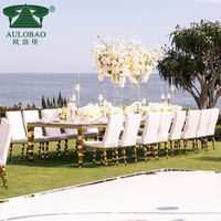 Tables de réception de mariage en acier inoxydable doré pour hôtel, restaurant et événements extérieurs – Mobilier d'hôtel moderne et luxueux