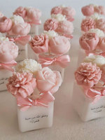 Bougies parfumées miniatures en cire de soja naturelle, personnalisables avec nom, en forme de fleurs mignonnes, pour cadeau d'anniversaire – Meilleures ventes