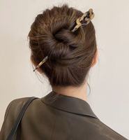Q & Y nouveau Design tempérament torsadé cheveux fourchette baguettes accessoires ancien acétate écaille de tortue marbre cheveux chignon bâtons chinois
