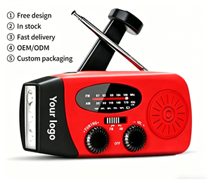 Radio de Emergencia Portátil 4 en 1 con Manivela, <span class=keywords><strong>FM</strong></span> AM, Onda Corta, DAB+, Alerta SOS, Solar, USB, Linterna LED, Resistente al Agua, Cumple con CE RoHS - Product Image 1