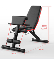 Banc d'exercice pliable en promotion avec haltères réglables, équipement de gym à domicile, banc multifonctionnel pour sit-ups et chaise romaine