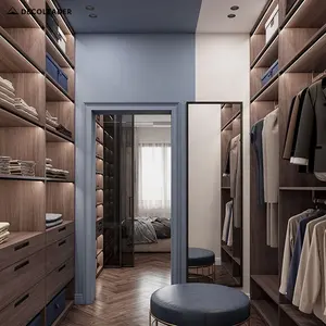 Armario de madera sólida para dormitorio, armario de almacenamiento individual moderno de fábrica
