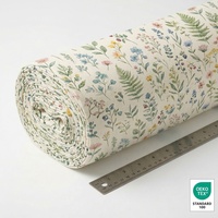 Tissu en lin écologique et bio pour robe, tissus en lin/coton imprimés numériquement sur mesure, OEM et ODM disponibles