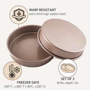 Molde para Hornear Pasteles de Acero al Carbono Resistente al Calor, 0.6mm, Fondo Desmontable, Revestimiento Antiadherente, Ecológico, Apto para Lavavajillas, para Cocina - Product Image 5