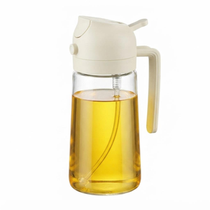 470ml Oil Dispenser Bottle with Silicone Bottom 2 in 1 Olive Oil Sprayer for Cooking Kitchen BBQ Air Fryer Salad Baking - Product Image 1