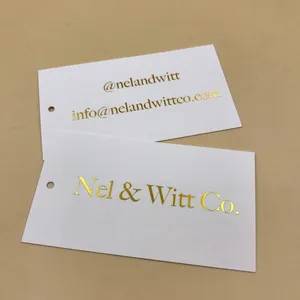 Targhette da appendere in carta di moda di lusso personalizzate per abbigliamento abbigliamento stampato Logo del marchio etichette appese