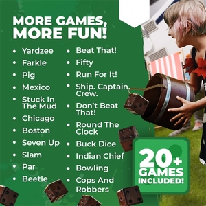 Juegos al aire libre de patio dados grandes de madera Jumbo Yardzee <span class=keywords><strong>Farkle</strong></span> 6 piezas juegos de dados gigantes con cubo de madera y tarjetas de puntuación - Product Image 2