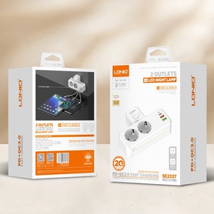 Ldnio Se2337 2 Ổ Cắm Phổ Power Strip Cảm Ứng Đêm Đèn Điện Mở Rộng Dải 20W Pd QC 1USB-C + 2USB-A Ổ Cắm Điện - Product Image 6