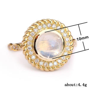 Anillo de Oro para Mujer F145 con Diamante Natural y Perla, Joyería de Boda, Corte Brillante Redondo, Color G, Piedras Laterales - Product Image 5