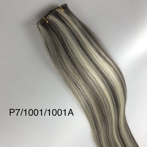 Nuova trama geniale di alta qualità capelli capelli biondi trama estensioni di capelli umani può essere tagliato piatto invisibile trama di colore chiaro - Product Image 1