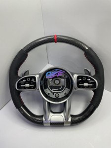 Volant en fibre de carbone pour <span class=keywords><strong>Mercedes</strong></span>-Benz Classe C, E, S, G, V, C63, A45, E43, GLC, GLE, <span class=keywords><strong>CLA</strong></span>, W205, W223, W213, W206, W211, W207, W222, W219, <span class=keywords><strong>AMG</strong></span> GT - Product Image 5