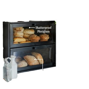 ตู้เก็บขนมปังไม้ไผ่ทรงมุมพร้อมบานประตูใสสำหรับวางบนเคาน์เตอร์ - Product Image 5