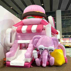 Château gonflable commercial personnalisé, grand éléphant, combo toboggan, trampoline, adapté à la <span class=keywords><strong>location</strong></span> de fête pour enfants - Product Image 1