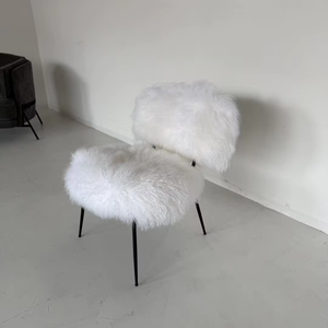 Silla de Comedor Moderna de Lujo con Piel Sintética de Cordero para Salón de Belleza de Diseño, Suite Ejecutiva de Hotel <span class=keywords><strong>Boutique</strong></span> y Rincón de Estudio en Casa de Lujo - Product Image 6