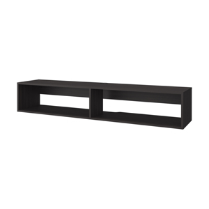 FM FURNITURE Central Floating Media Rack Wengue Melamine 2 <b>Shelves</b> <b>Wall</b> <b>Shelf</b> - Product Image 2