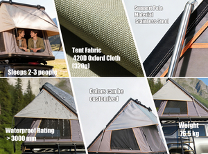 Tente <span class=keywords><strong>de</strong></span> toit automatique 4 saisons en aluminium pour l'extérieur, grande tente <span class=keywords><strong>de</strong></span> toit facile à installer, auvent latéral en toile Oxford pour voiture - Product Image 3