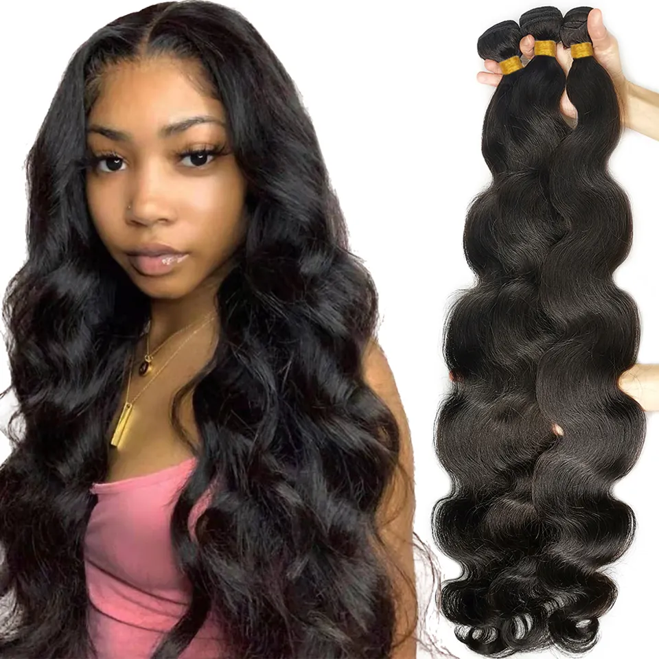 3 pieces one pack deal wholesale price 100% Brazilian human remy hair weft in stock body wave hair bundles 10-28 inches