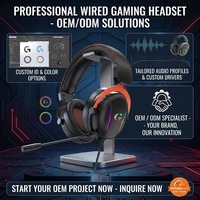 Casque de jeu E-Sports OEM ODM avec microphone à réduction de bruit active, design supra-auriculaire filaire, cordon de 2,2 m, son Hi-Fi, basses améliorées