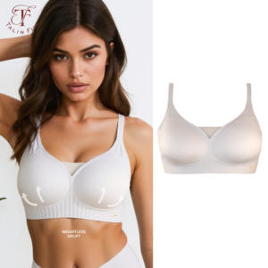 Sujetador de punto transpirable OEM/ODM personalizado de fábrica, suave, con soporte, sin aros, copa fina, sin costuras, bralette push-up, tallas grandes - Product Image 2