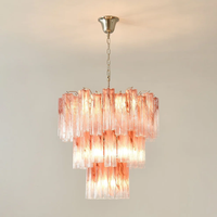 Lustre en tube de verre de Murano italien vintage fantastique pour salon salle à manger chambre à coucher