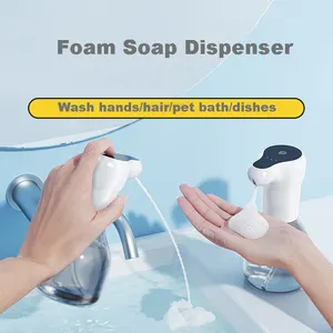 Distributore automatico di sapone Touchless multifunzione all'ingrosso per bagno cucina ricaricabile Dispenser di sapone in schiuma ABS