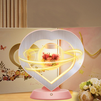 Lampe de maison intelligente en acrylique moderne à lévitation magnétique, fleurs préservées flottantes, pour la Saint-Valentin, anniversaire et mariage
