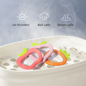 Mordedor <span class=keywords><strong>de</strong></span> Silicona <span class=keywords><strong>de</strong></span> Grado Alimenticio Multifuncional para Bebés, Alivia las Encías Doloridas, Libre <span class=keywords><strong>de</strong></span> BPA, Apto para <span class=keywords><strong>Congelador</strong></span>, Certificado LFGB, Personalizable - Product Image 5