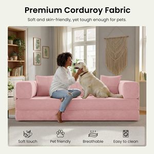 Canapé-<span class=keywords><strong>lit</strong></span> convertible 78,8 pouces en velours côtelé avec rangement intégré – Offre Spéciale - Product Image 6