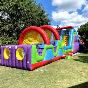Outdoor party bounce <b>house</b> slide combo parcours d'obstacles gonflable kids <b>inflatable</b> obstacle course - Product Image 1
