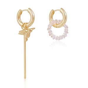 ต่างหูห่วงคริสตัลสไตล์มินิมอลสำหรับผู้หญิงกระดุมอินเทรนด์แบบเรียบง่ายองค์ประกอบนกทำจากสังกะสีอัลลอยของขวัญที่สมบูรณ์แบบ - Product Image 4