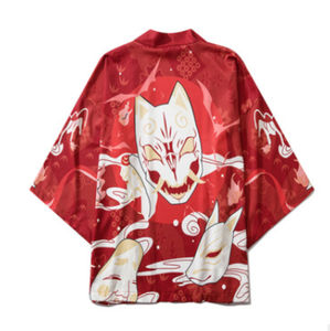 Dragon Print Yukata Hommes Femmes Mode Cardigan Loose Blouse Haori <span class=keywords><strong>Obi</strong></span> Japanese Cosplay Kimono Made Polyester for Harajuku - Product Image 3