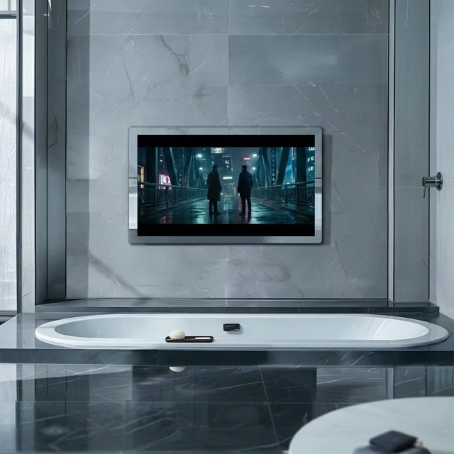 Haocrown 2026 Latest 32-Inch Smart Mirror TV 4K Ultra HD Android IP66 Waterproof With LED Backlight Voice Remote for Bathroom
