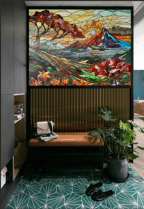 El paisaje al amanecer arte mosaico Mural por mosaicos de vidrio - Product Image 4