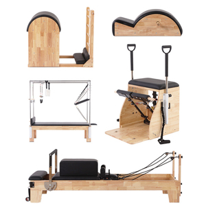 Wood Pilates Cadillac Reformer Combo Studio Oak Reformer con una torre de trapecio Cuerpo de mesa equilibrado 5 en 1 Set para el centro de <span class=keywords><strong>yoga</strong></span> en casa - Product Image 1