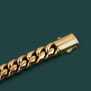 Pulsera de Cadena Cubana Estilo Miami, Joyería Punk para Hombre y Mujer, Chapada en Oro de 18K, Cadena de Acero Inoxidable - Product Image 4