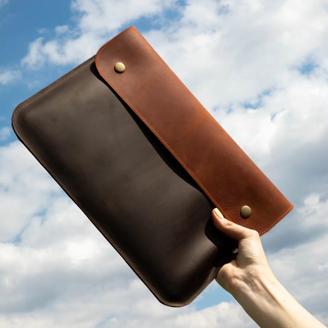 Vintage Laptop Sleeve Custom Genuine Leather Laptop Bag Computer Cases for Work
