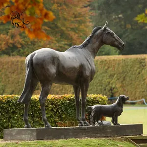 Décoration de jardin moderne grandeur nature en métal Art cuivre noir Sculpture animale Bronze Statues de cheval sautant à vendre - Product Image 5