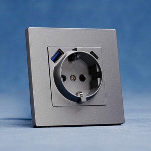 Tốt nhất bán chống cháy PC bảng điều chỉnh 20W sạc nhanh USB Type-C cổng điện tường chuyển đổi ánh sáng ổ cắm 16A EU tiêu chuẩn Đức - Product Image 1