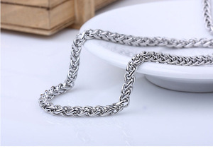 Pas <span class=keywords><strong>cher</strong></span> prix vente en gros médical chirurgical en acier inoxydable chaîne de blé collier chaîne de blé bijoux mann edelstahl halskette - Product Image 2