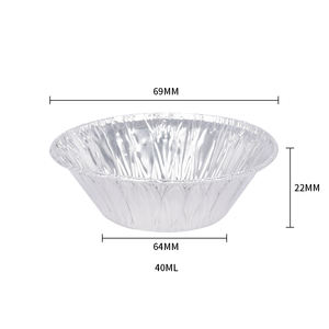 1611 tazas de papel de aluminio desechables de grado alimenticio 40ml moldes pequeños para pasteles y magdalenas 1,35 oz molde Circular para bandeja de tarta de huevo para hornear - Product Image 3