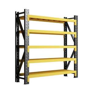 מדפי משטחים רב-שכבתיים (4 שכבות) מפלדה מגולגלת קרה, מתכווננים, לתעשייה כבדה, עם קיבוע בברגים, מתאימים לסופרמרקטים. - Product Image 1