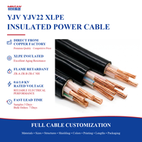 Câble d'alimentation souterrain blindé basse tension MiNZAN U-1000 YJV, isolation XLPE, gaine en PVC, conducteur en cuivre, tension nominale 0,6/1 kV
