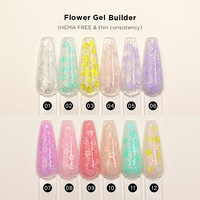 Gel d'extension d'ongles Hema Free TPO Free, hautement pigmenté, à texture fine, gel pailleté, série Builder, pour salon de manucure professionnel